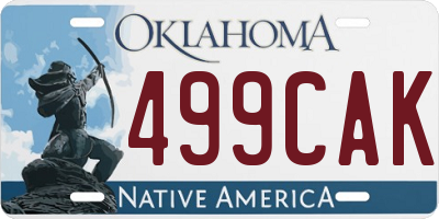 OK license plate 499CAK