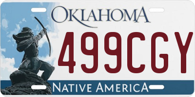 OK license plate 499CGY