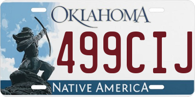 OK license plate 499CIJ