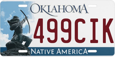 OK license plate 499CIK