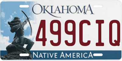 OK license plate 499CIQ