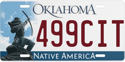 OK license plate 499CIT