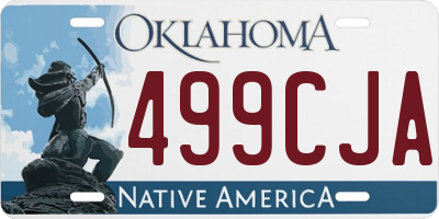 OK license plate 499CJA