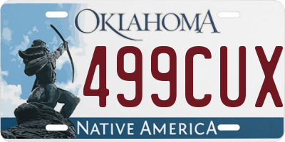 OK license plate 499CUX