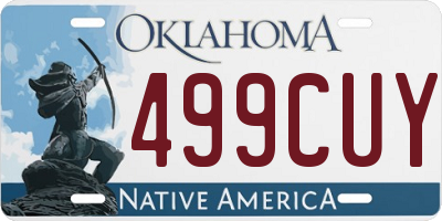 OK license plate 499CUY