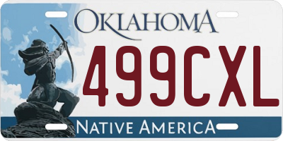 OK license plate 499CXL