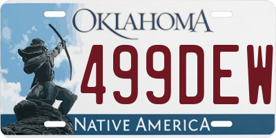 OK license plate 499DEW