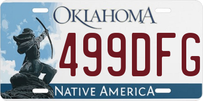 OK license plate 499DFG