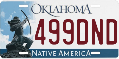 OK license plate 499DND