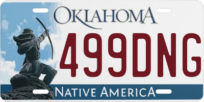OK license plate 499DNG