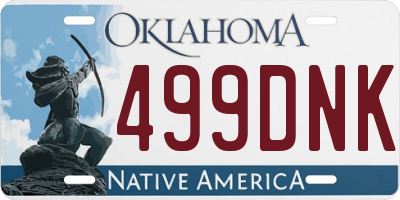 OK license plate 499DNK