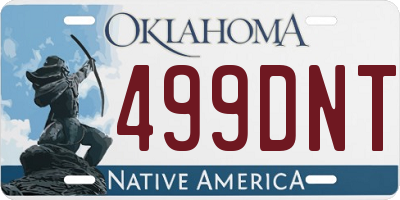 OK license plate 499DNT