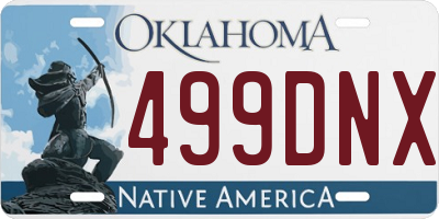 OK license plate 499DNX