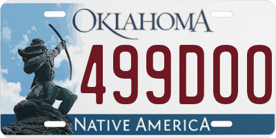 OK license plate 499DOO