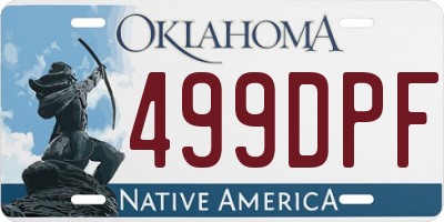 OK license plate 499DPF
