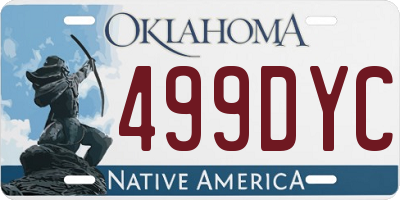 OK license plate 499DYC