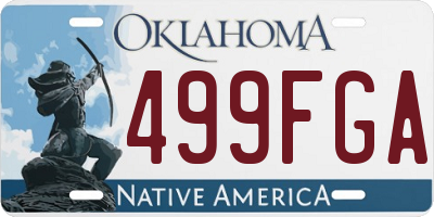 OK license plate 499FGA