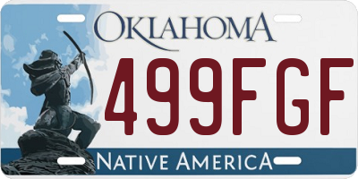 OK license plate 499FGF