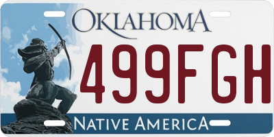 OK license plate 499FGH
