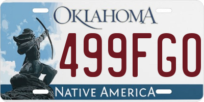 OK license plate 499FGO