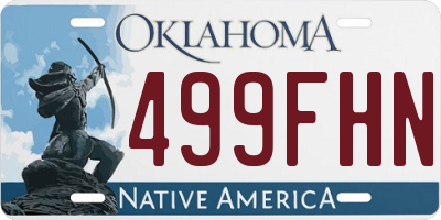 OK license plate 499FHN