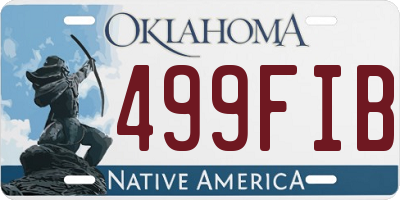 OK license plate 499FIB