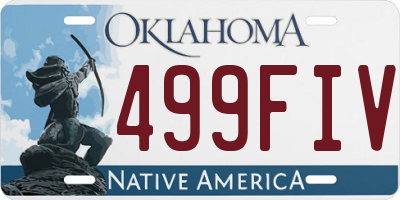 OK license plate 499FIV