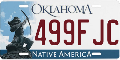 OK license plate 499FJC