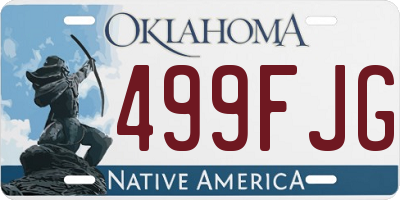OK license plate 499FJG