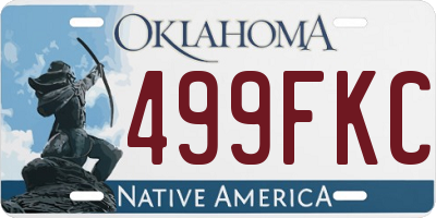 OK license plate 499FKC