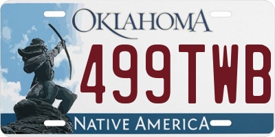 OK license plate 499TWB