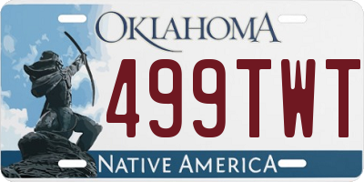 OK license plate 499TWT