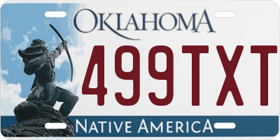 OK license plate 499TXT