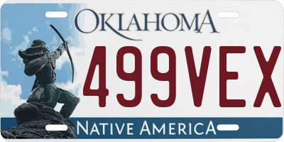 OK license plate 499VEX