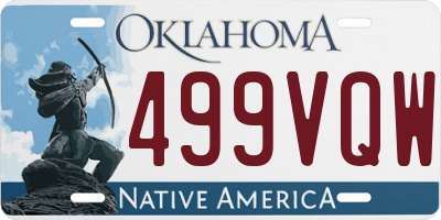 OK license plate 499VQW
