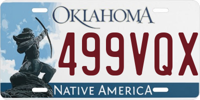 OK license plate 499VQX