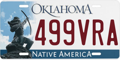 OK license plate 499VRA
