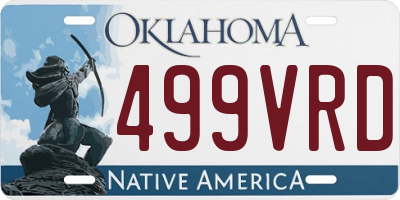 OK license plate 499VRD