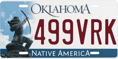 OK license plate 499VRK