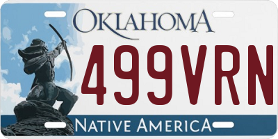 OK license plate 499VRN