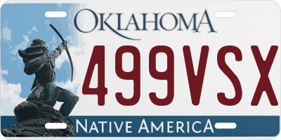 OK license plate 499VSX