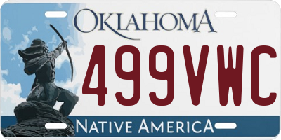 OK license plate 499VWC