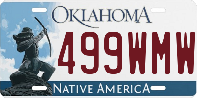 OK license plate 499WMW