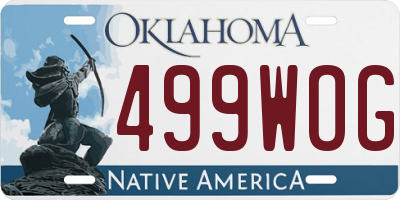 OK license plate 499WOG