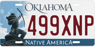 OK license plate 499XNP