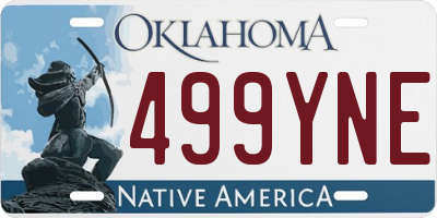 OK license plate 499YNE
