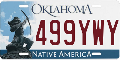 OK license plate 499YWY