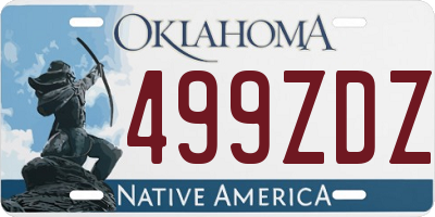 OK license plate 499ZDZ