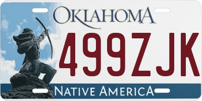 OK license plate 499ZJK