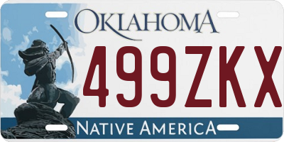 OK license plate 499ZKX